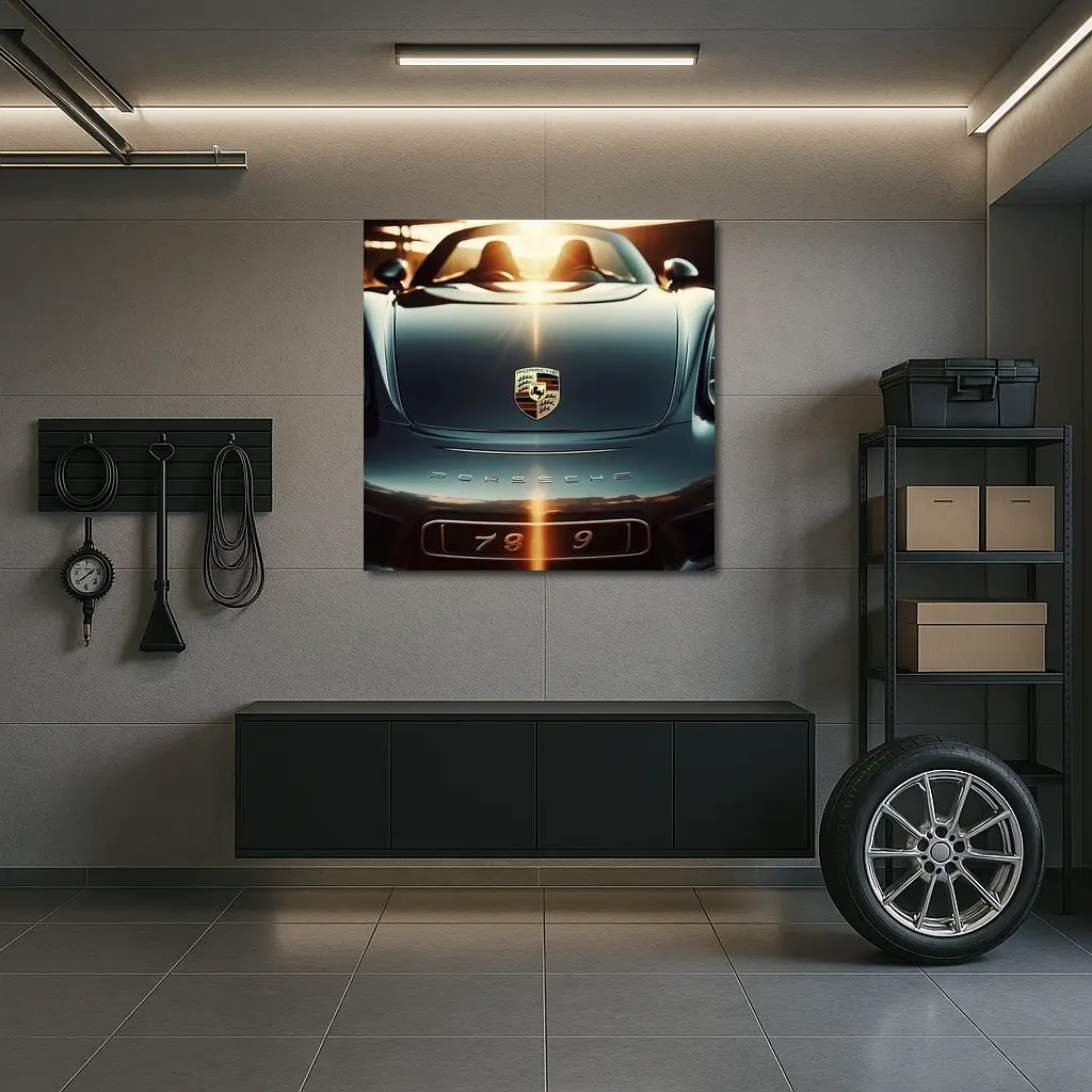 Porsche Boxster Hood Close Up Sunset Light – Wall Art