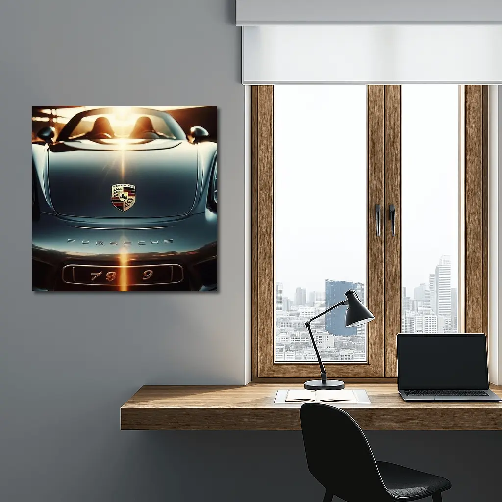 Porsche Boxster Hood Close Up Sunset Light – Wall Art