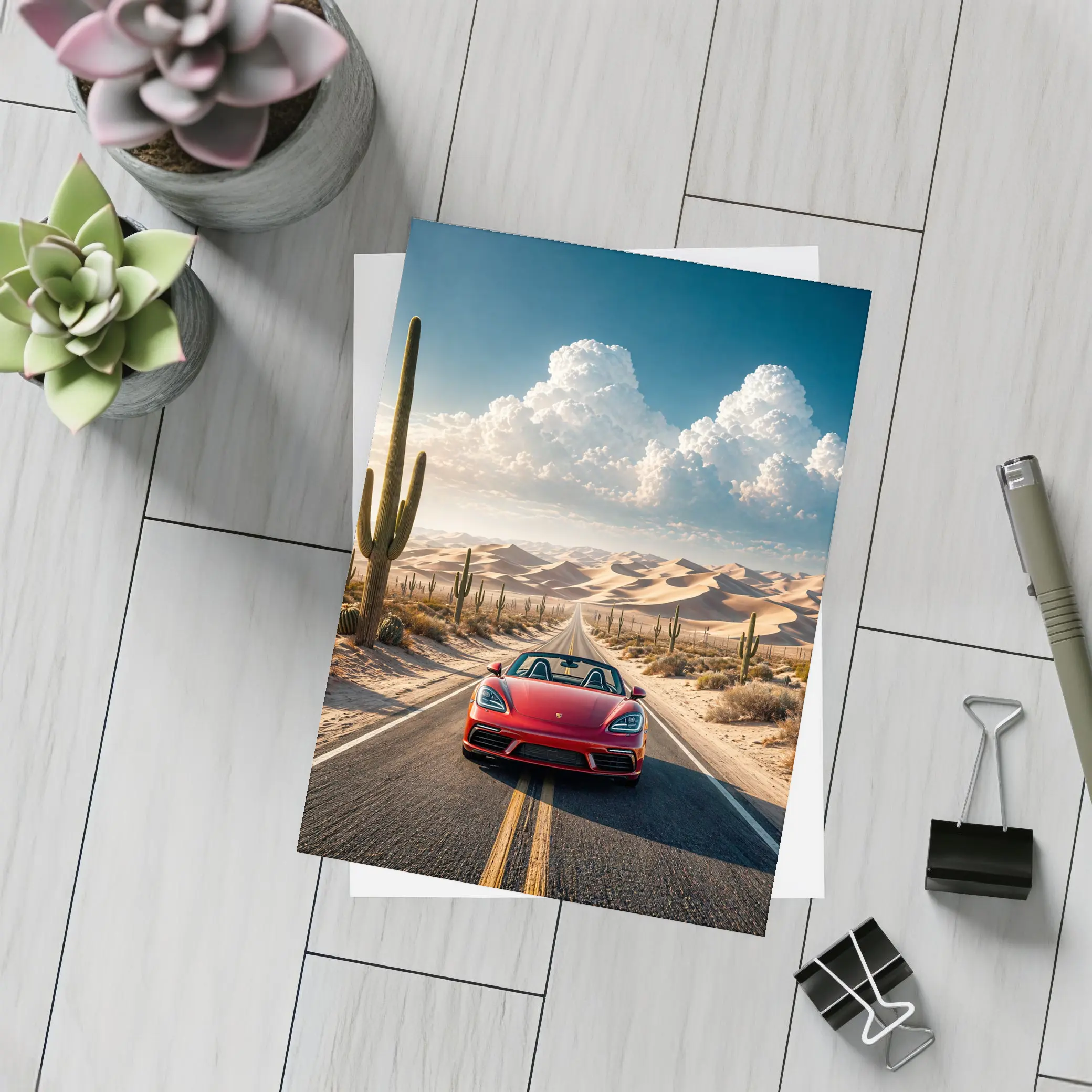 Porsche Boxster Red Desert Road Drive – Postcards