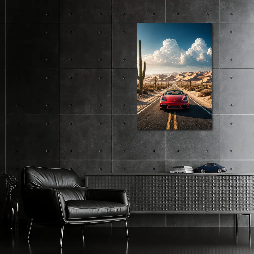 Porsche Boxster Red Desert Road Drive – Wall Art