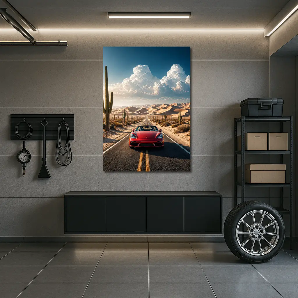 Porsche Boxster Red Desert Road Drive – Wall Art