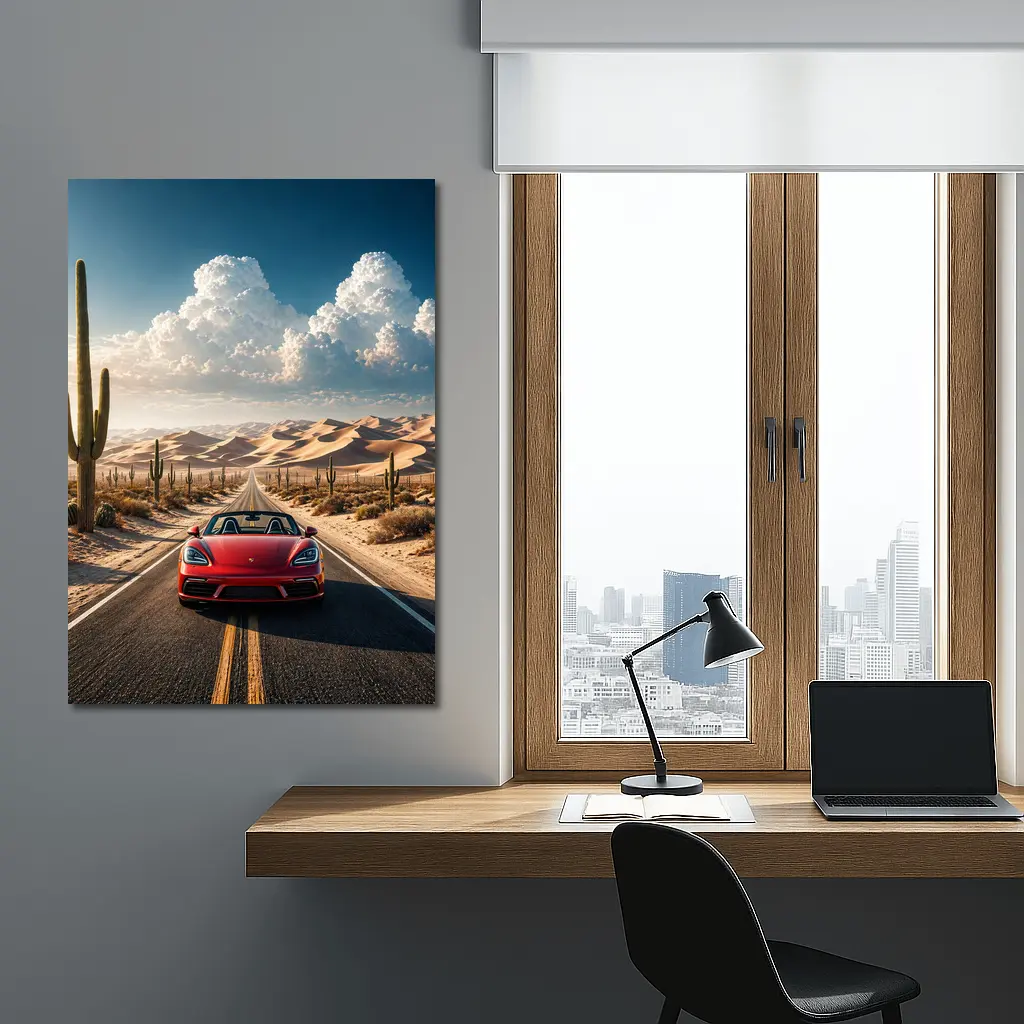 Porsche Boxster Red Desert Road Drive – Wall Art
