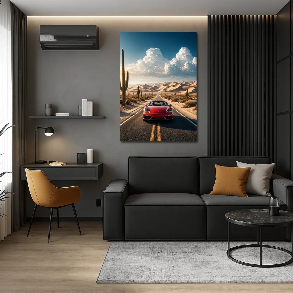 Porsche Boxster Red Desert Road Drive – Wall Art