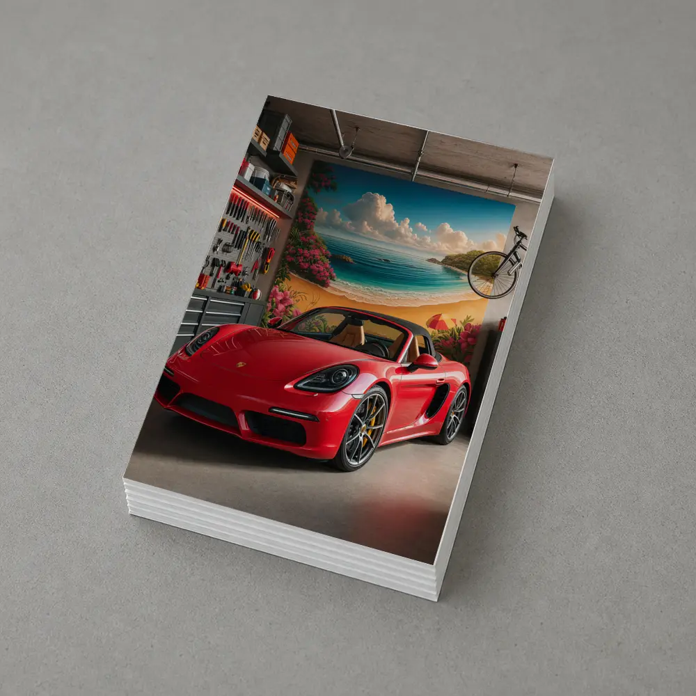 Porsche 718 Boxster Red Garage Mural – Postcards