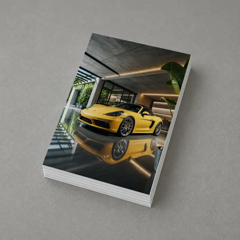 Porsche 718 Boxster Yellow Modern Garage – Postcards