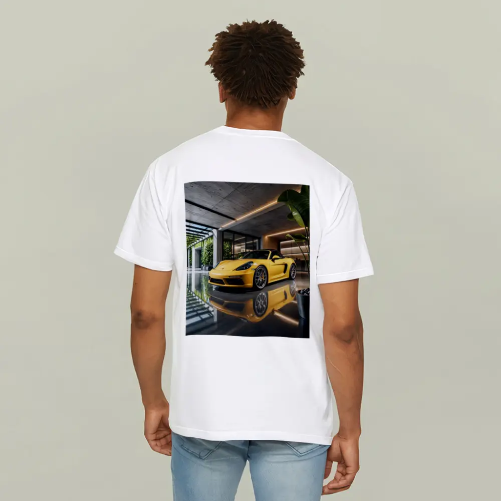 Porsche 718 Boxster Yellow Modern Garage – T-Shirts