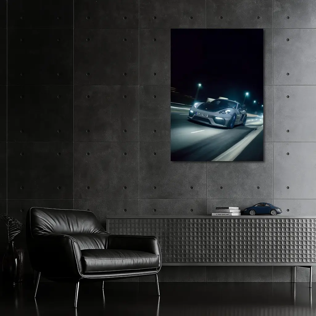Porsche Cayman GT4 RS Night Street – Wall Art