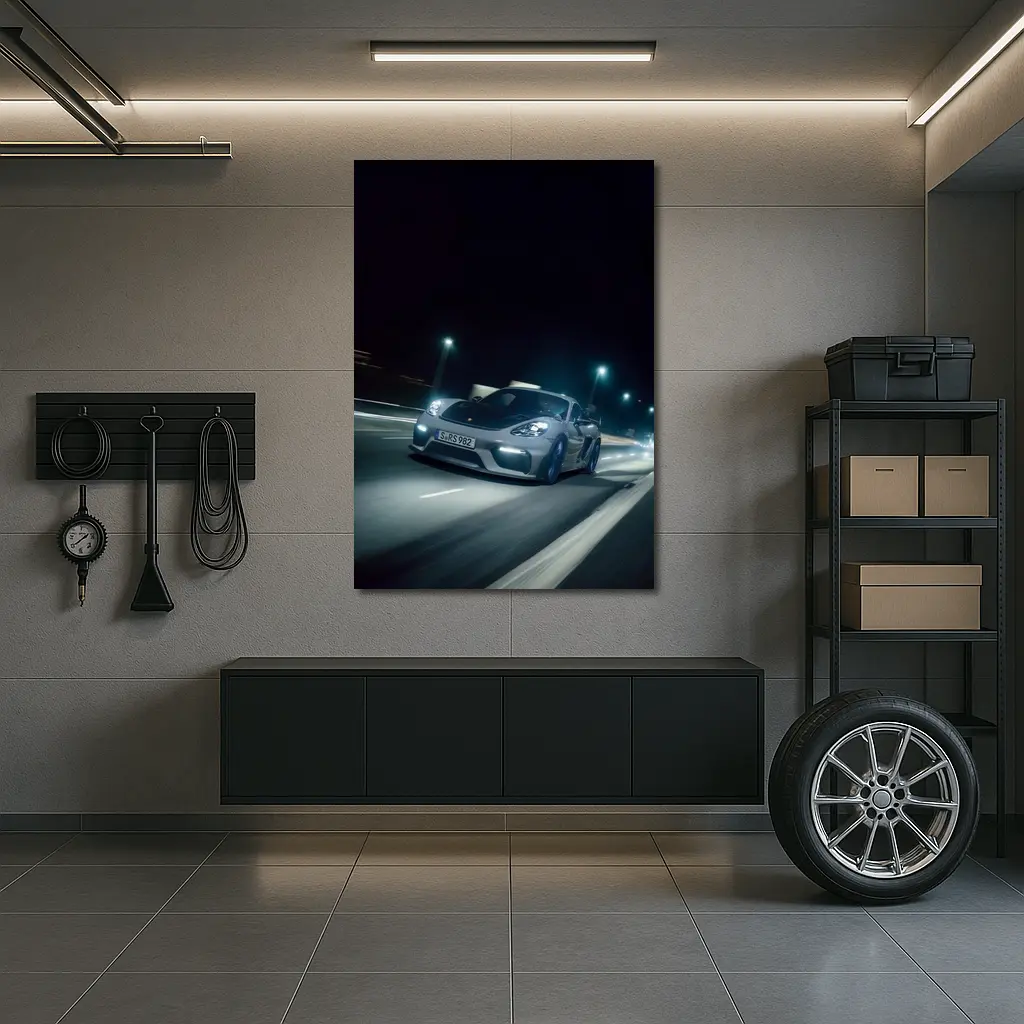 Porsche Cayman GT4 RS Night Street – Wall Art