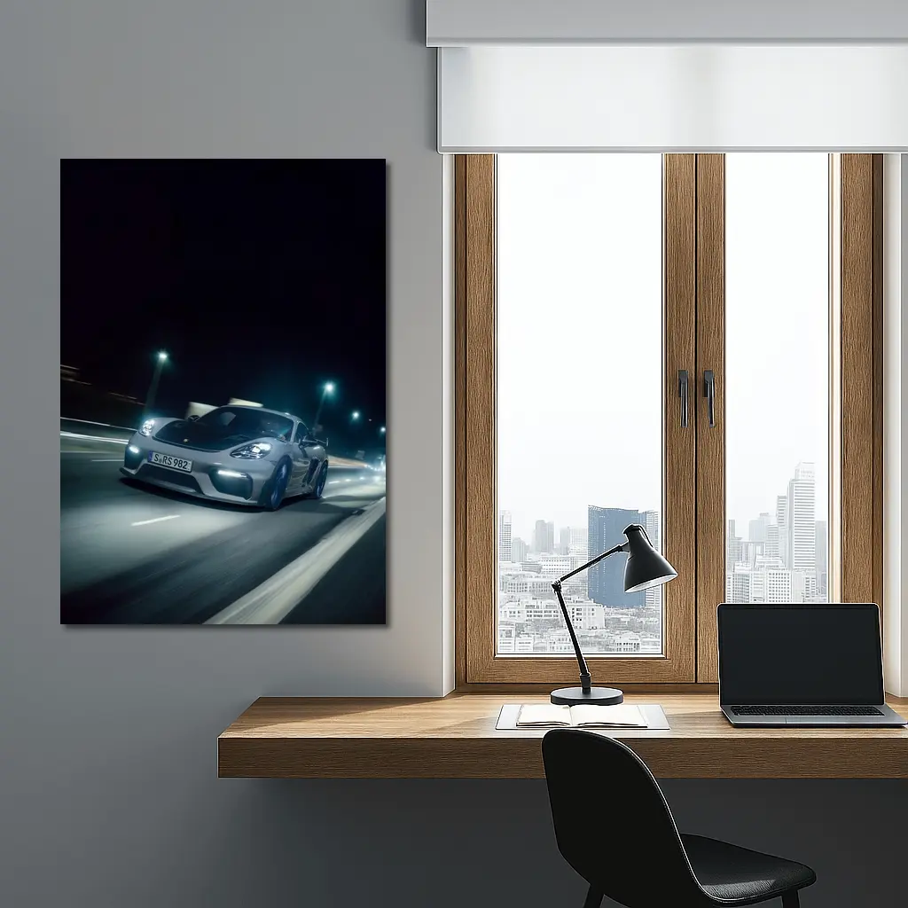 Porsche Cayman GT4 RS Night Street – Wall Art