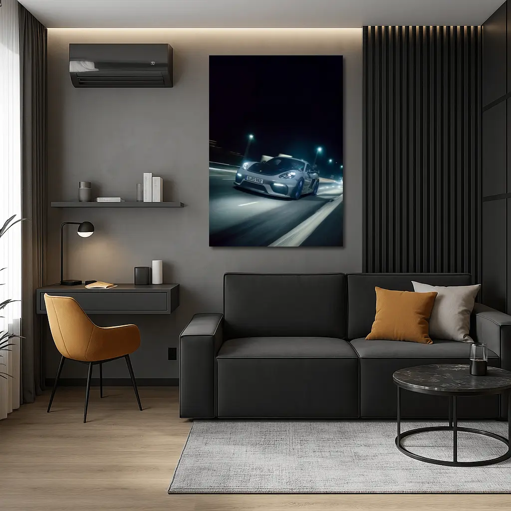 Porsche Cayman GT4 RS Night Street – Wall Art