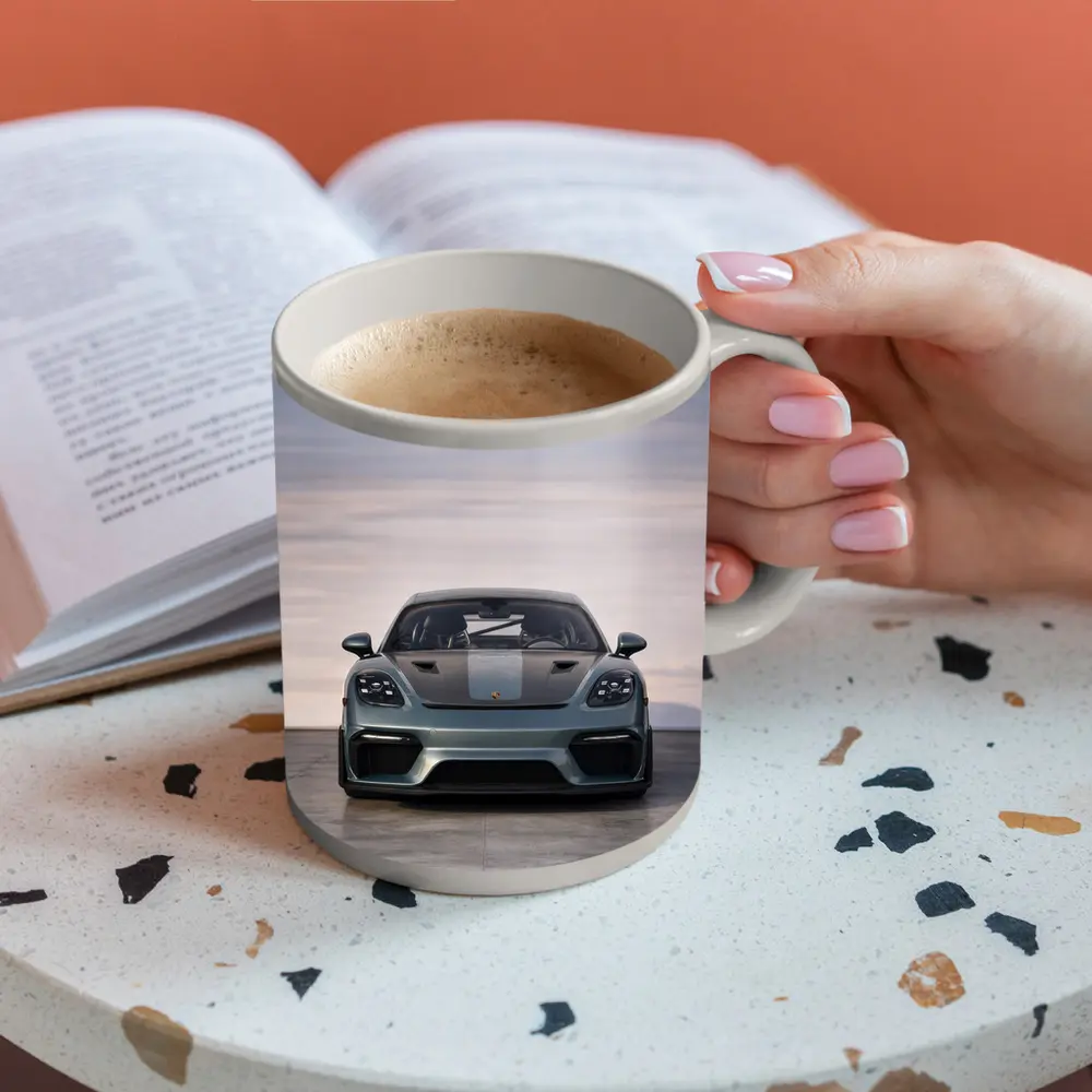 Porsche Cayman GT4 RS Front View Sky – Mugs