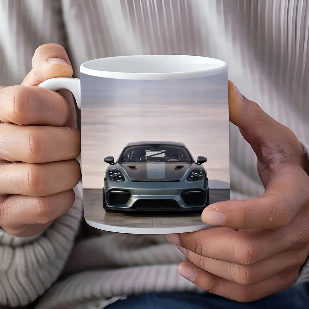 Porsche Cayman GT4 RS Front View Sky – Mugs
