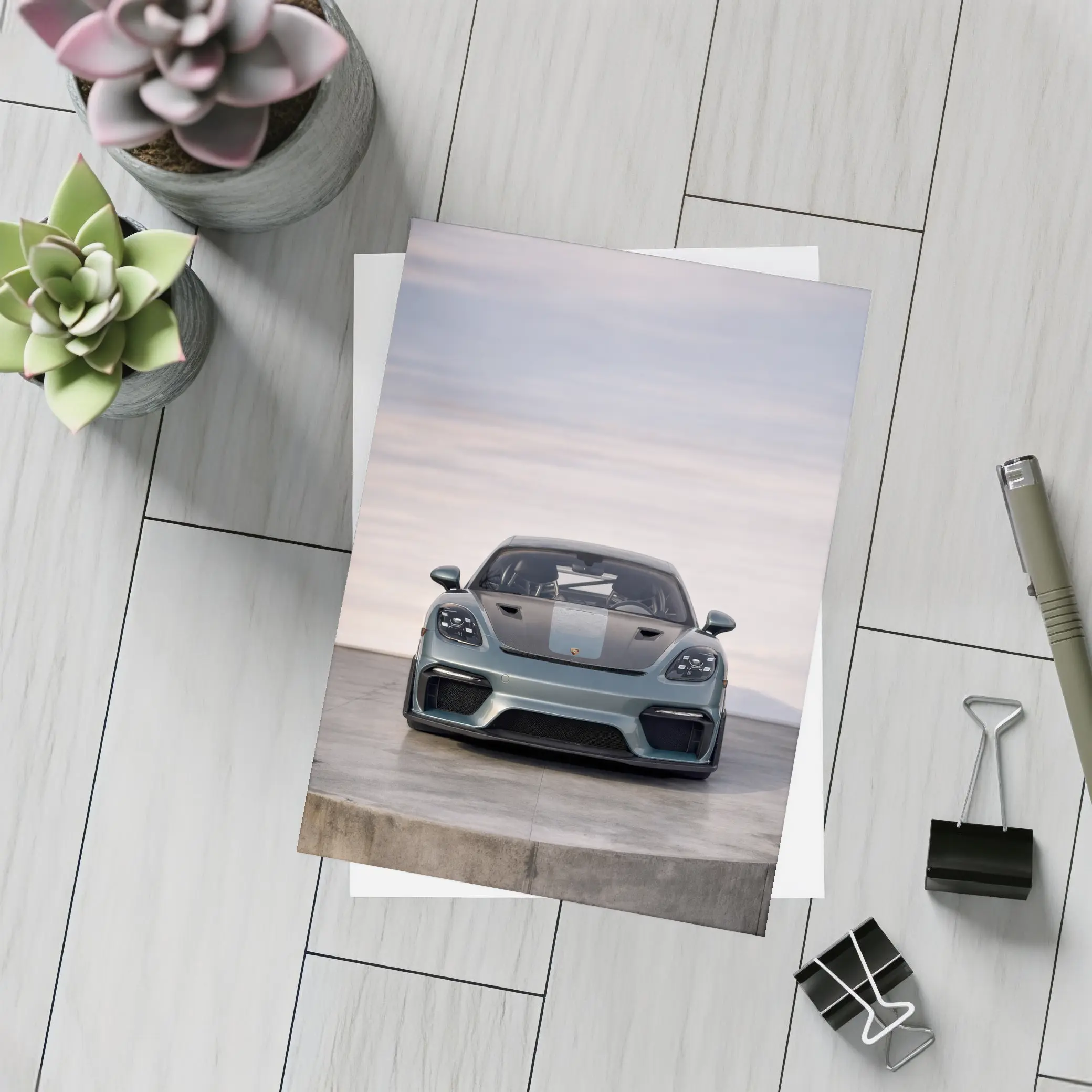 Porsche Cayman GT4 RS Front View Sky – Postcards