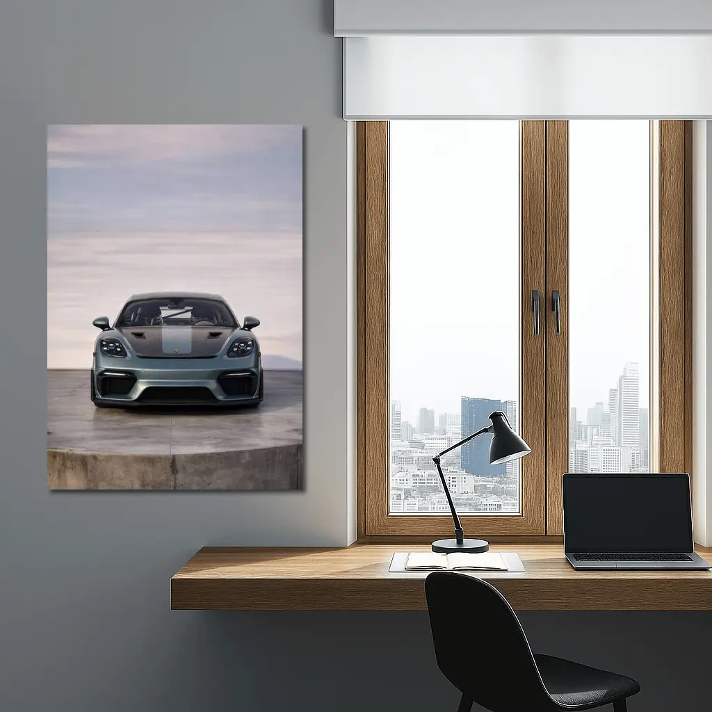 Porsche Cayman GT4 RS Front View Sky – Wall Art