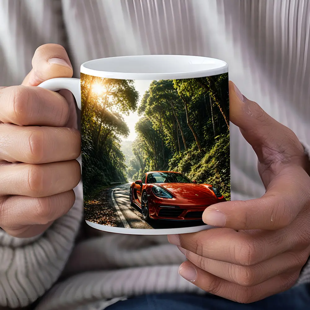 Porsche 718 Cayman Red Forest Road – Mugs