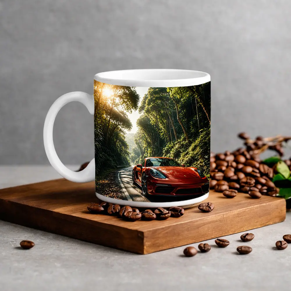Porsche 718 Cayman Red Forest Road – Mugs