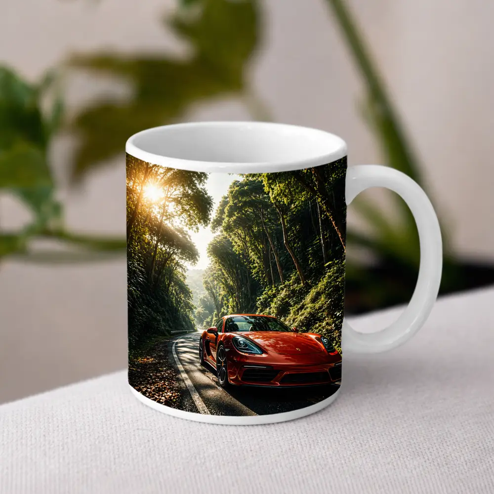 Porsche 718 Cayman Red Forest Road – Mugs