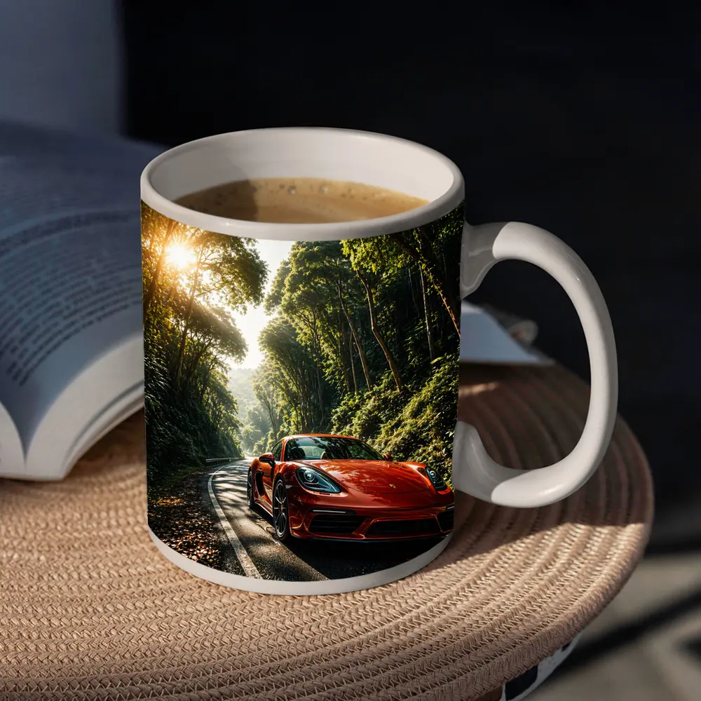 Porsche 718 Cayman Red Forest Road – Mugs