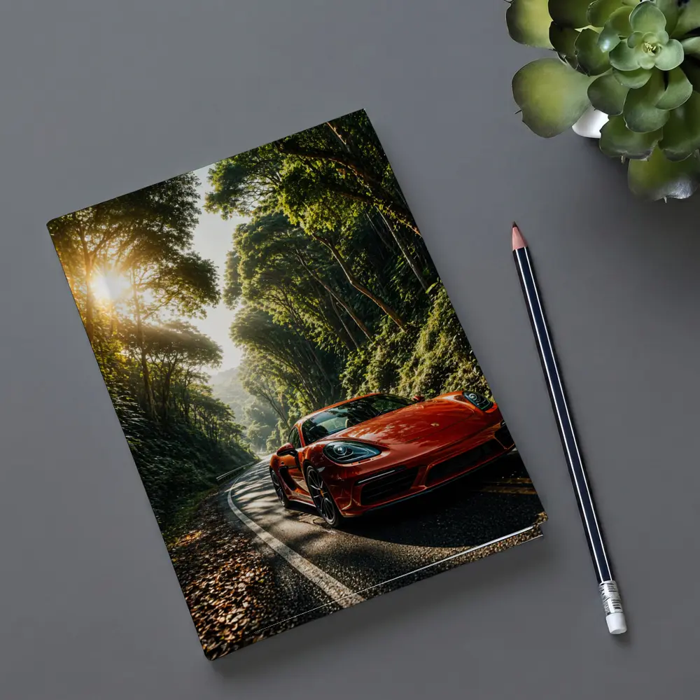 Porsche 718 Cayman Red Forest Road – Notebooks