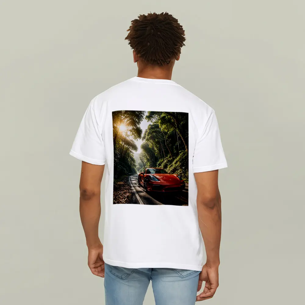 Porsche 718 Cayman Red Forest Road – T-Shirts