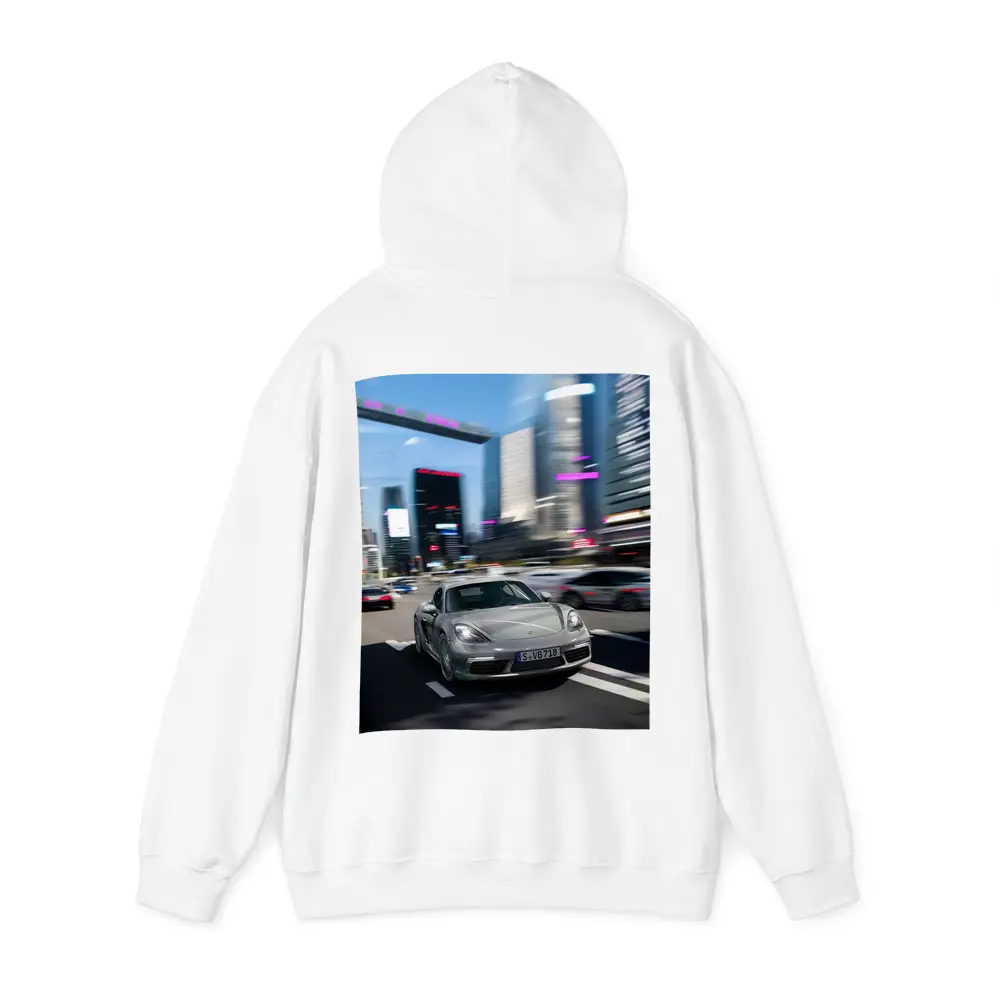 Porsche 718 Cayman Racing Through City Streets – Hoodies
