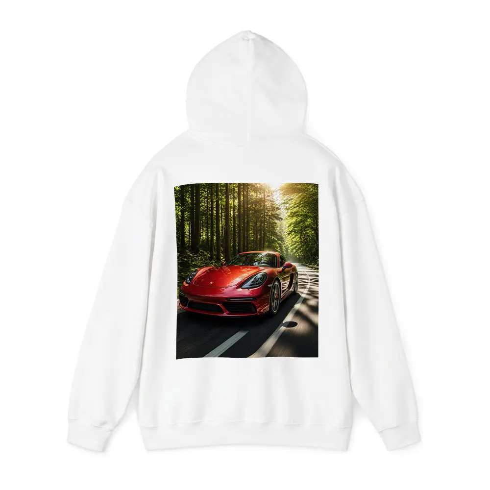 Porsche Cayman Red Forest Road Drive – Hoodies
