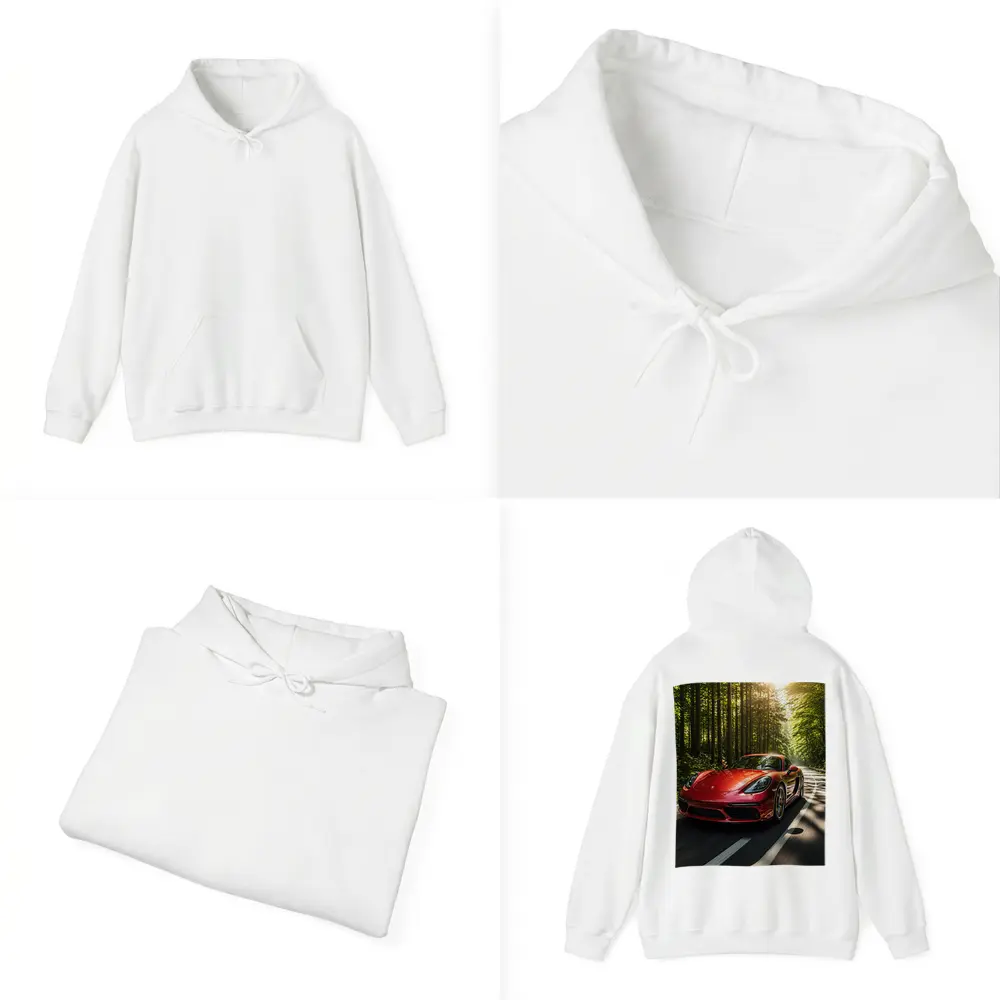 Porsche Cayman Red Forest Road Drive – Hoodies