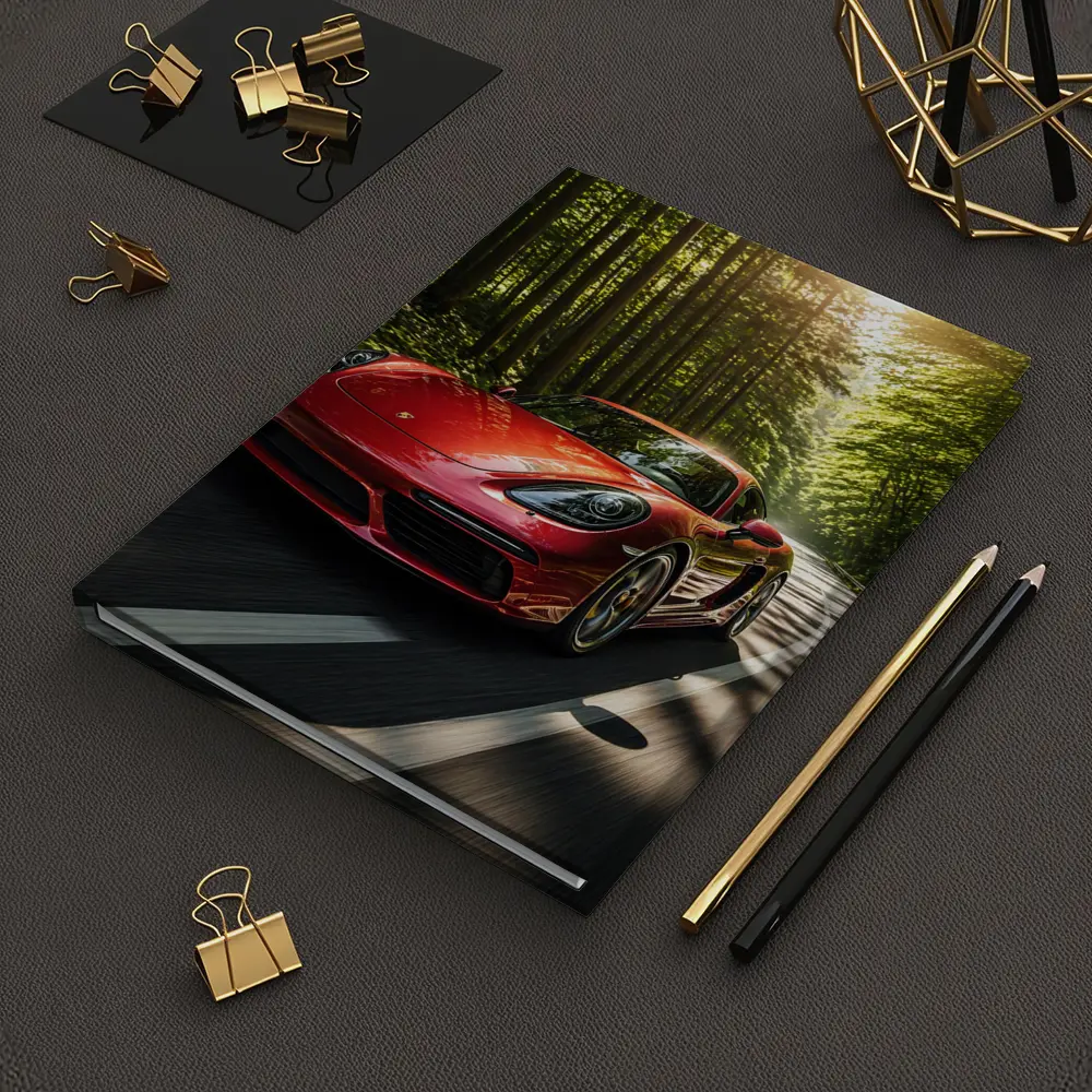 Porsche Cayman Red Forest Road Drive – Notebooks