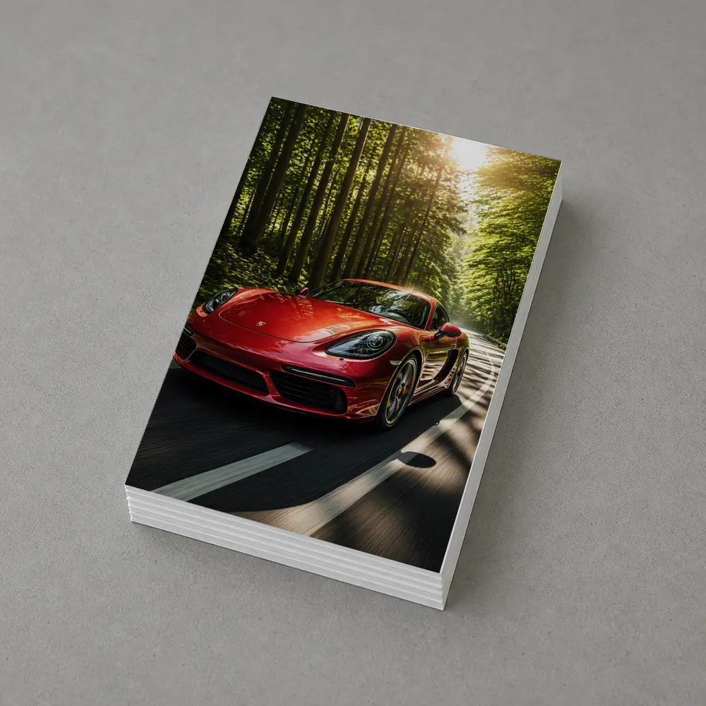 Porsche Cayman Red Forest Road Drive – Postcards