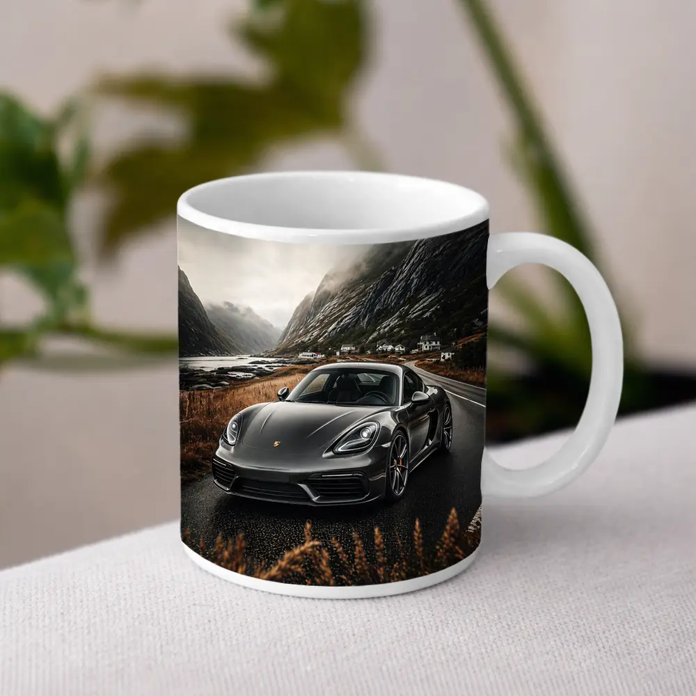 Porsche Cayman Gray Mountain Road Drive – Mugs
