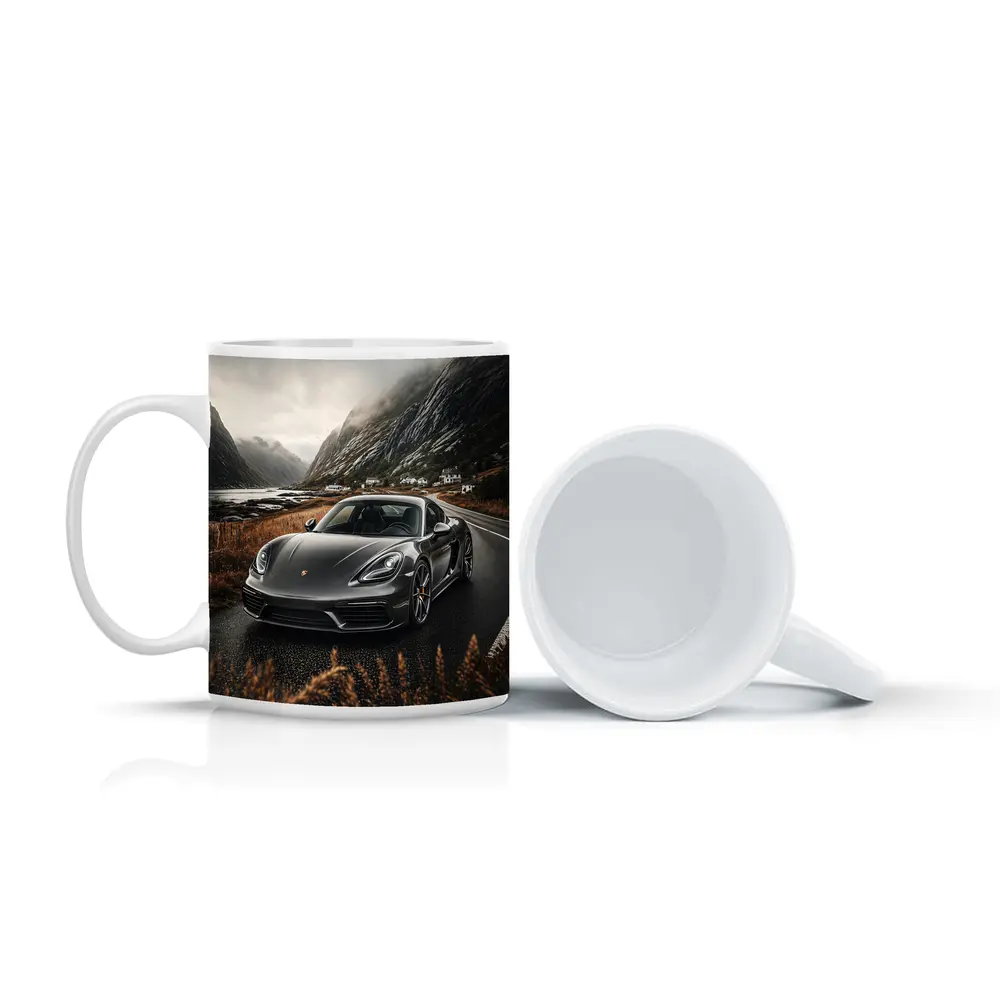 Porsche Cayman Gray Mountain Road Drive – Mugs