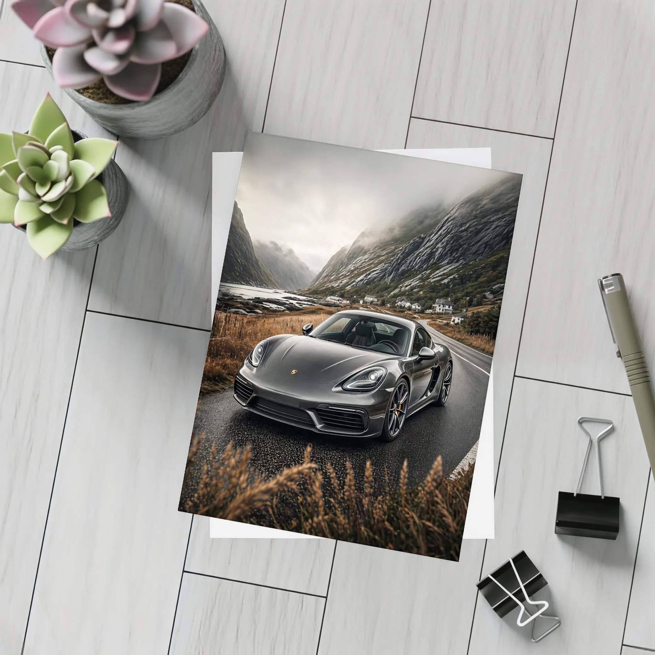 Porsche Cayman Gray Mountain Road Drive – Postcards