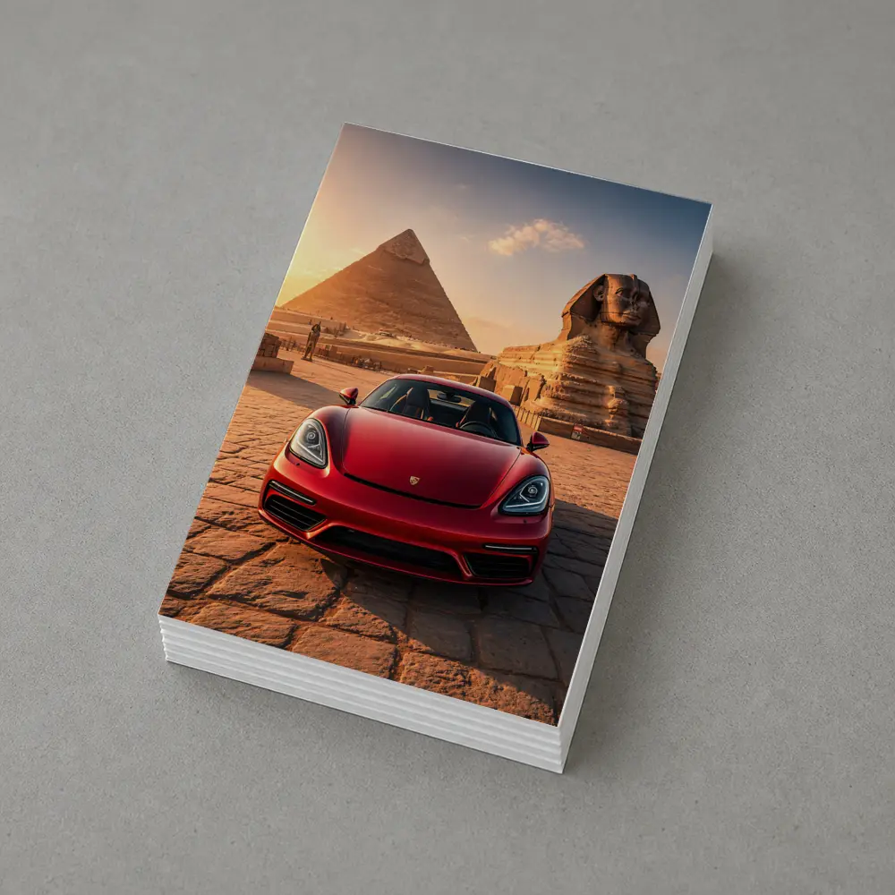 Porsche 718 Cayman Red Egypt Pyramids – Postcards