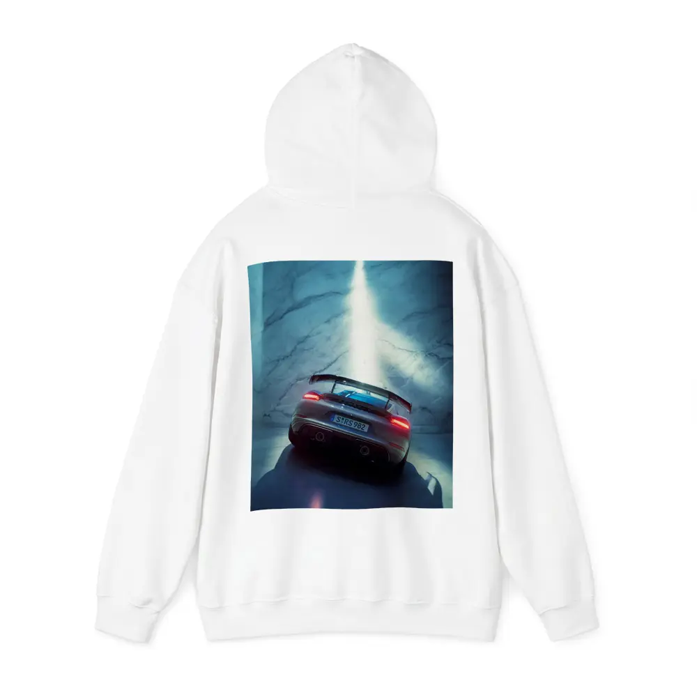 Porsche Cayman Rear View Marble Background – Hoodies