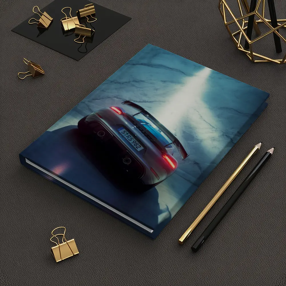 Porsche Cayman Rear View Marble Background – Notebooks