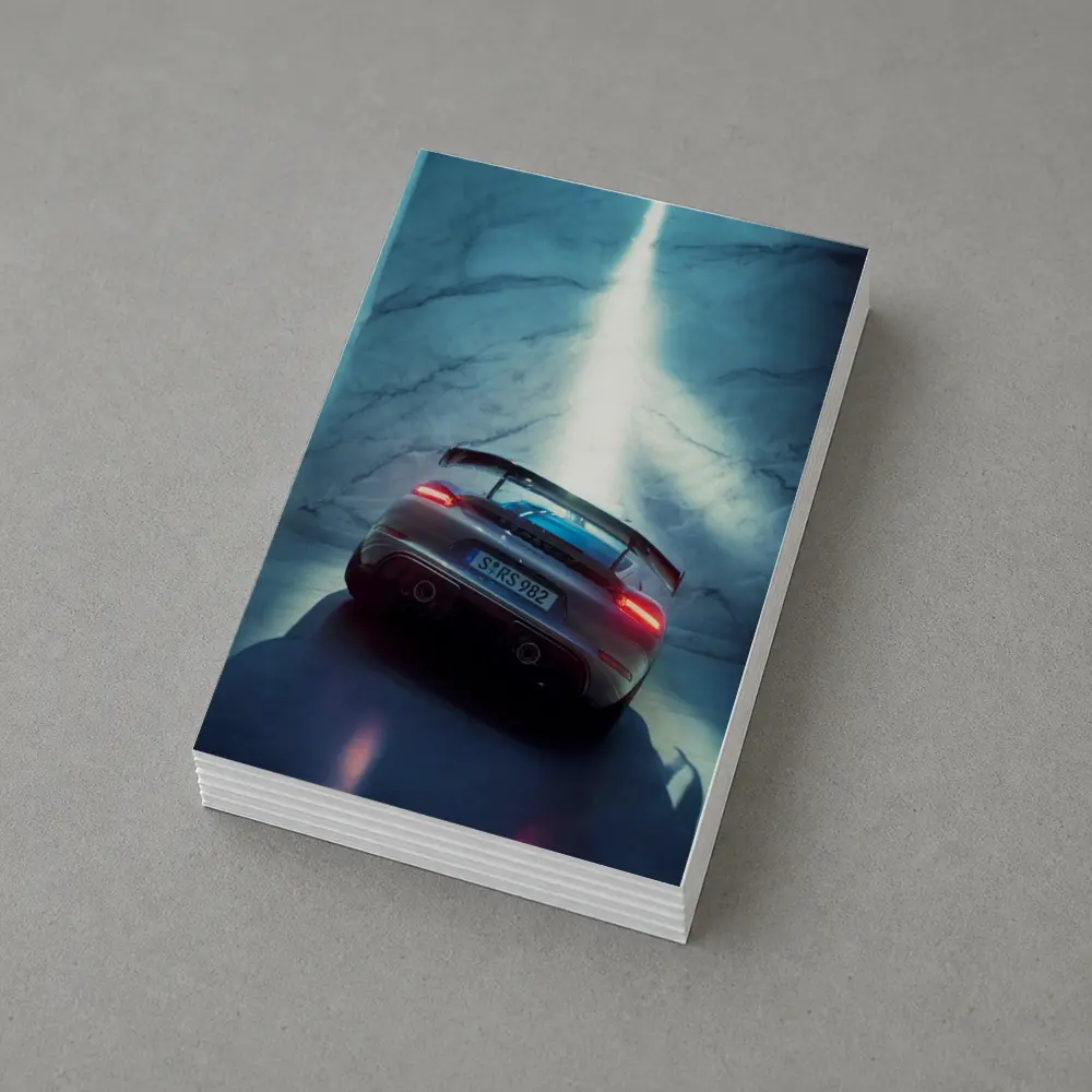 Porsche Cayman Rear View Marble Background – Postcards