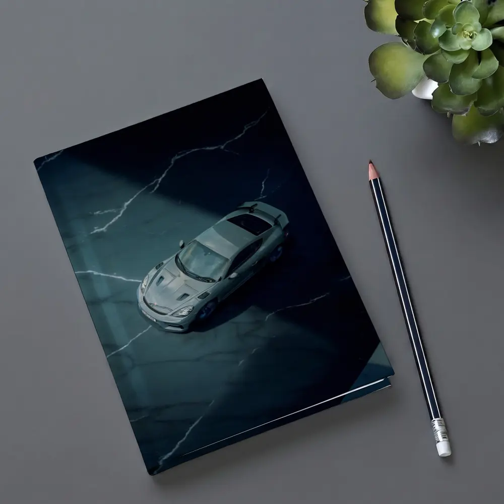 Porsche Cayman Storm Dark Marble Background – Notebooks