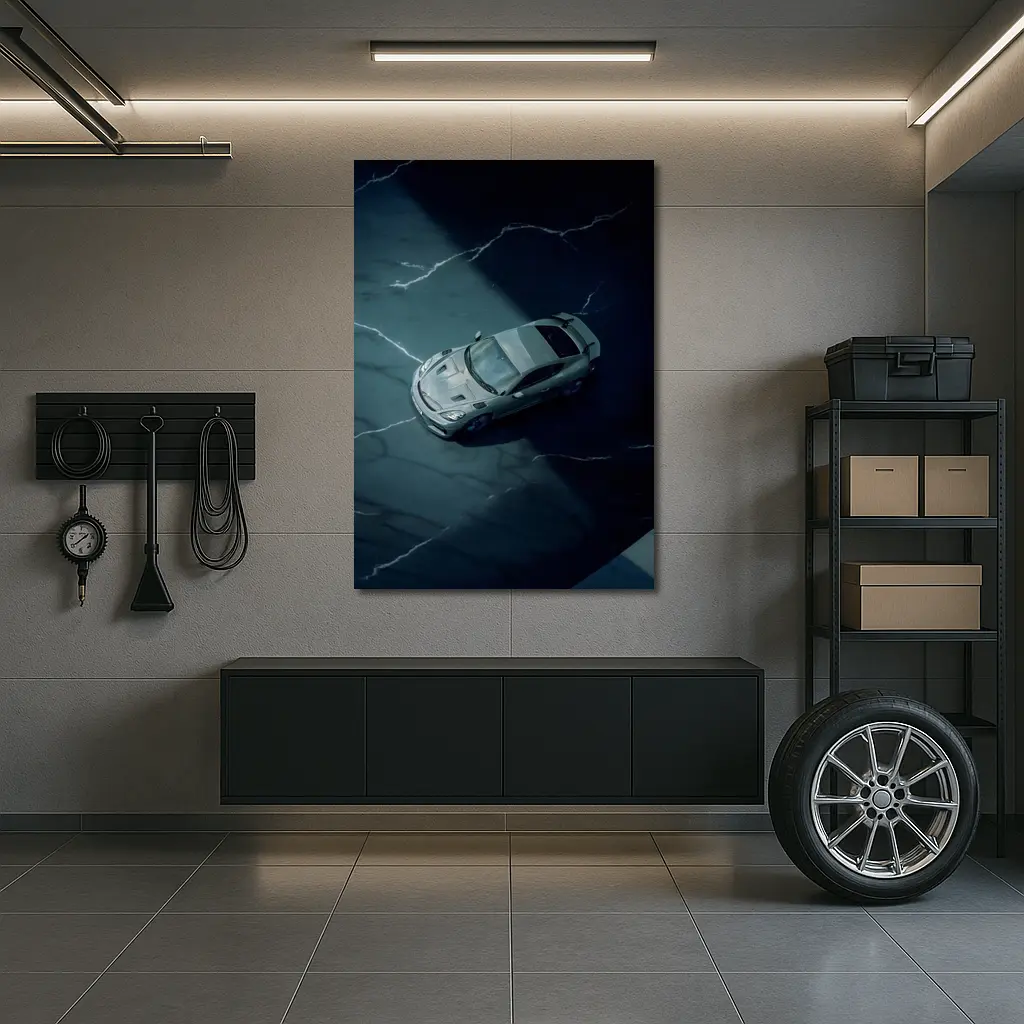 Porsche Cayman Storm Dark Marble Background – Wall Art