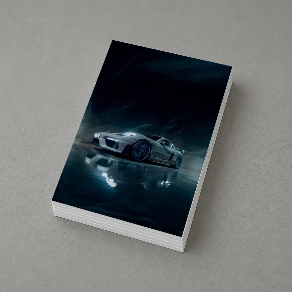 Porsche Cayman Dark Marble Cave Setting – Postcards