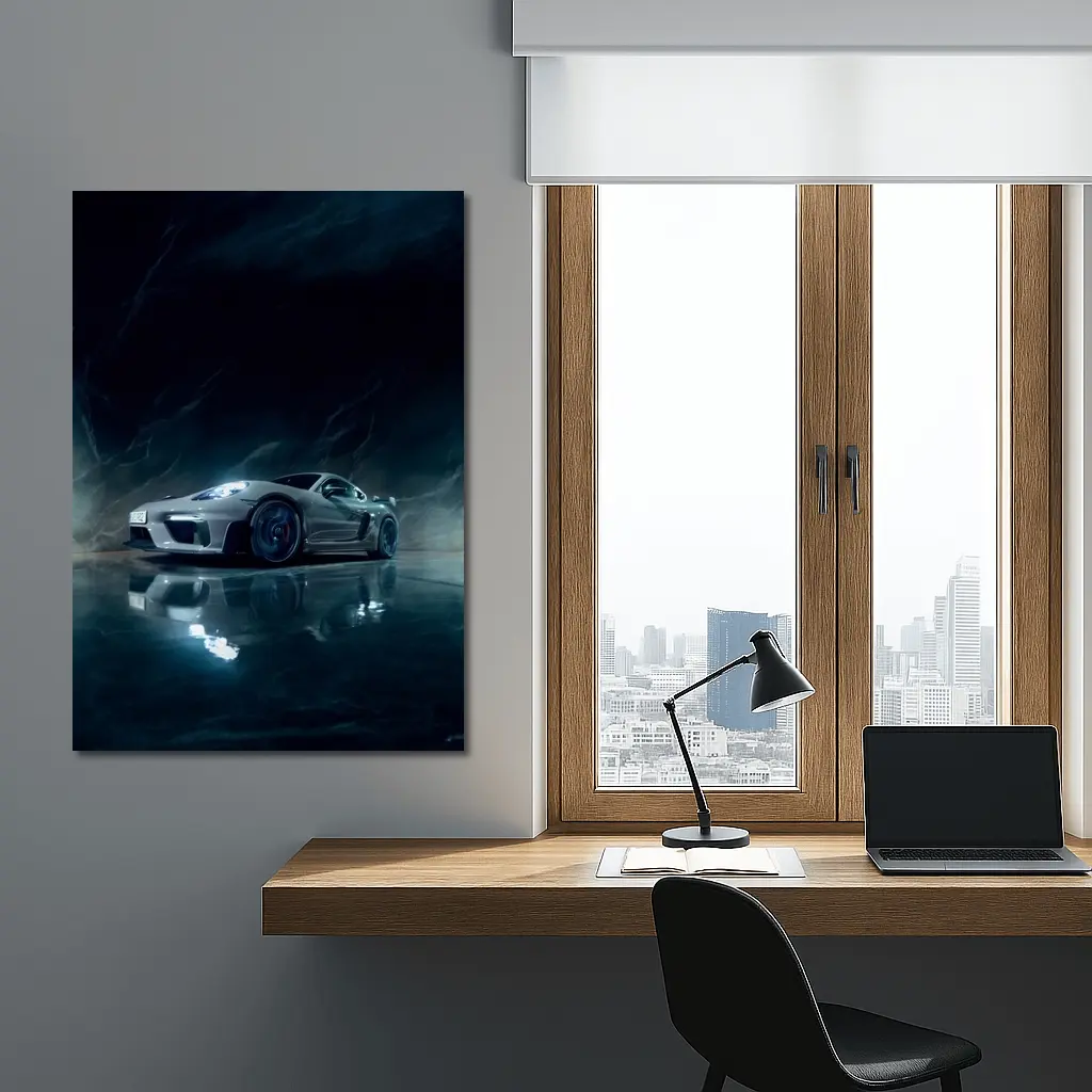 Porsche Cayman Dark Marble Cave Setting – Wall Art