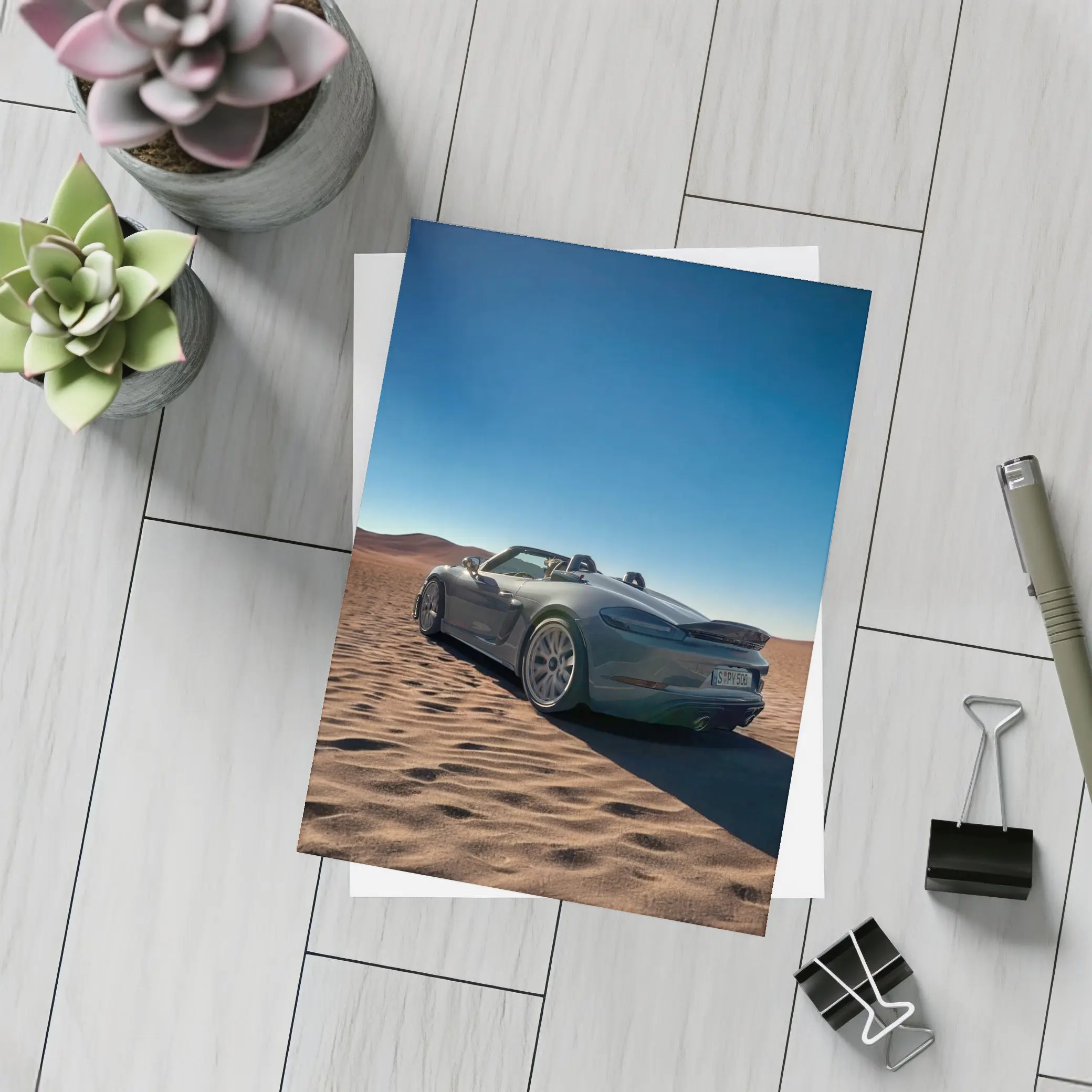 Porsche Boxster Spyder Desert Sand Dunes – Postcards