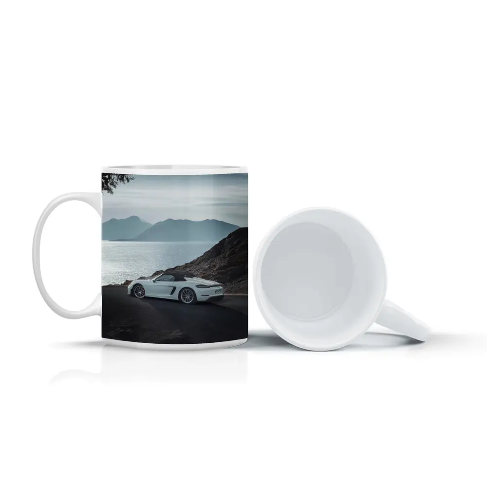 Porsche Boxster White Coastal Mountain Road – Mugs