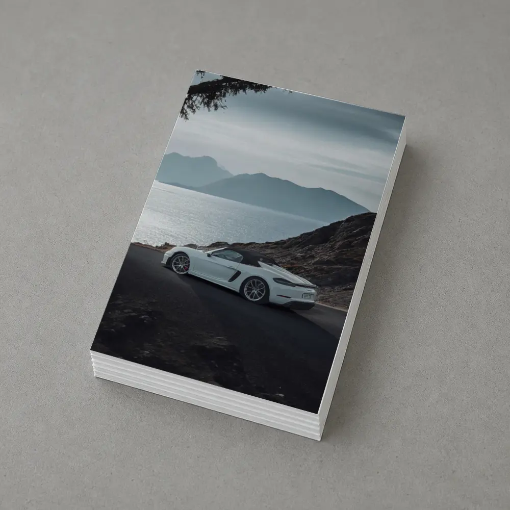 Porsche Boxster White Coastal Mountain Road – Postcards