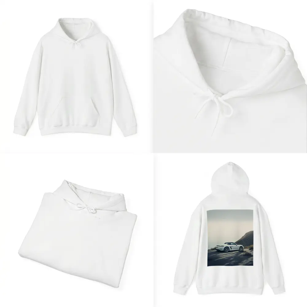 Porsche Boxster White Roadster Mountain Coastal Road – Hoodies