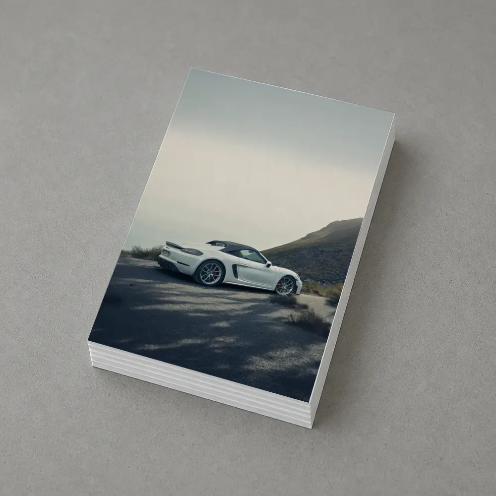 Porsche Boxster White Roadster Mountain Coastal Road – Postcards