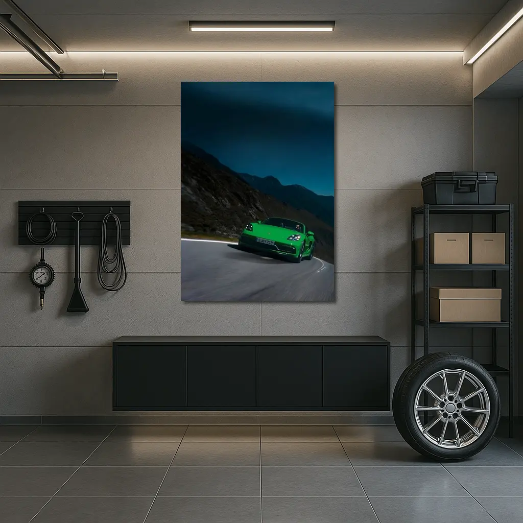 Porsche 718 Green Mountain Road Night Drive – Wall Art