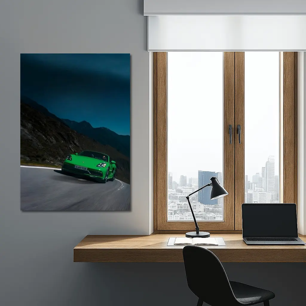 Porsche 718 Green Mountain Road Night Drive – Wall Art