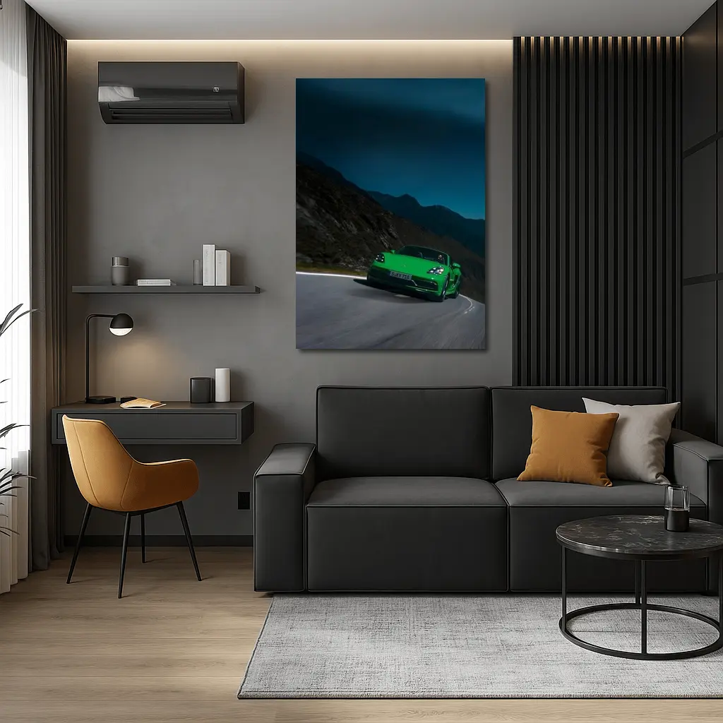 Porsche 718 Green Mountain Road Night Drive – Wall Art