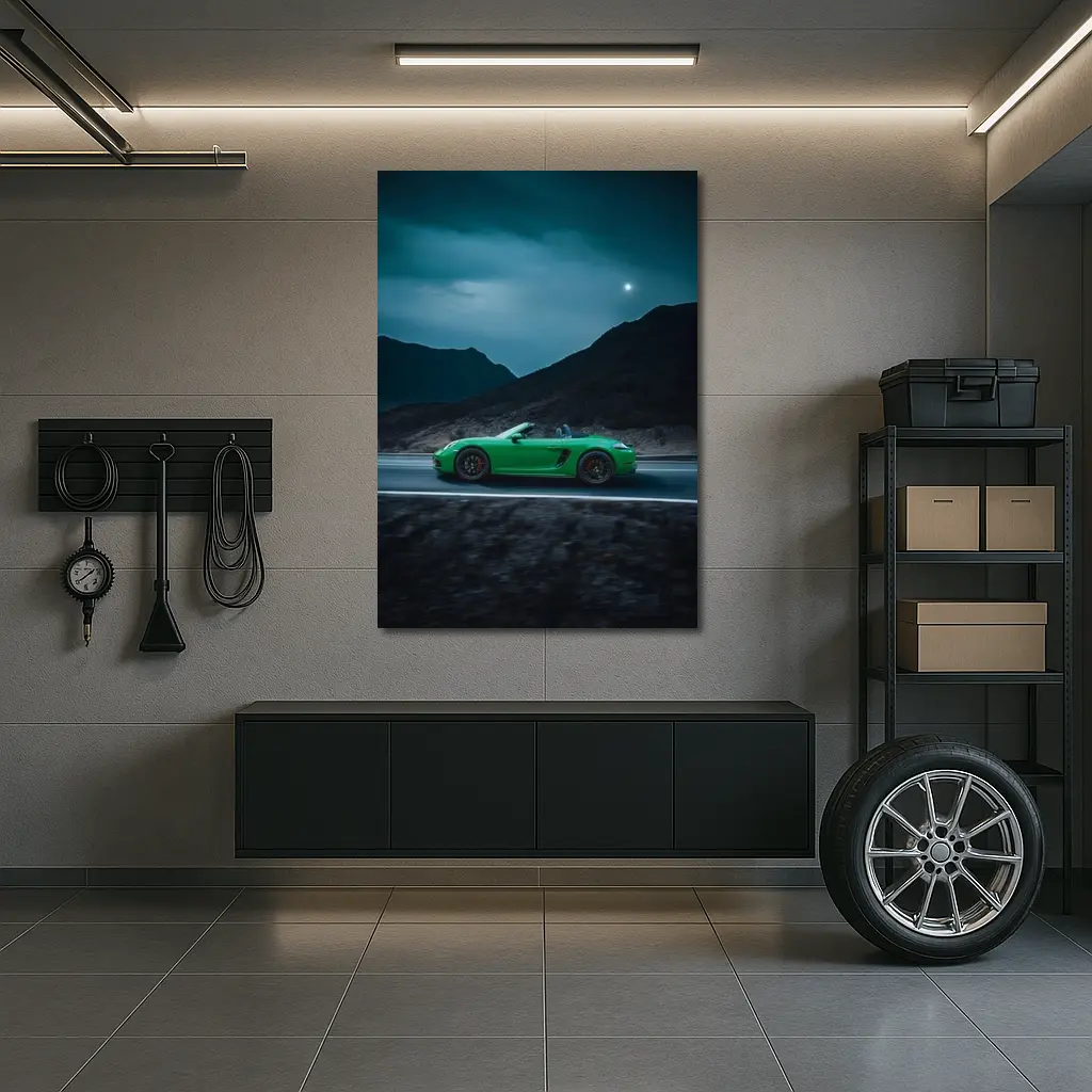 Porsche Boxster Green Mountain Road Night Drive – Wall Art