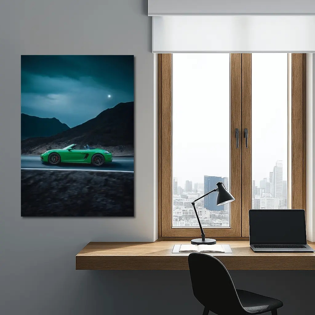 Porsche Boxster Green Mountain Road Night Drive – Wall Art